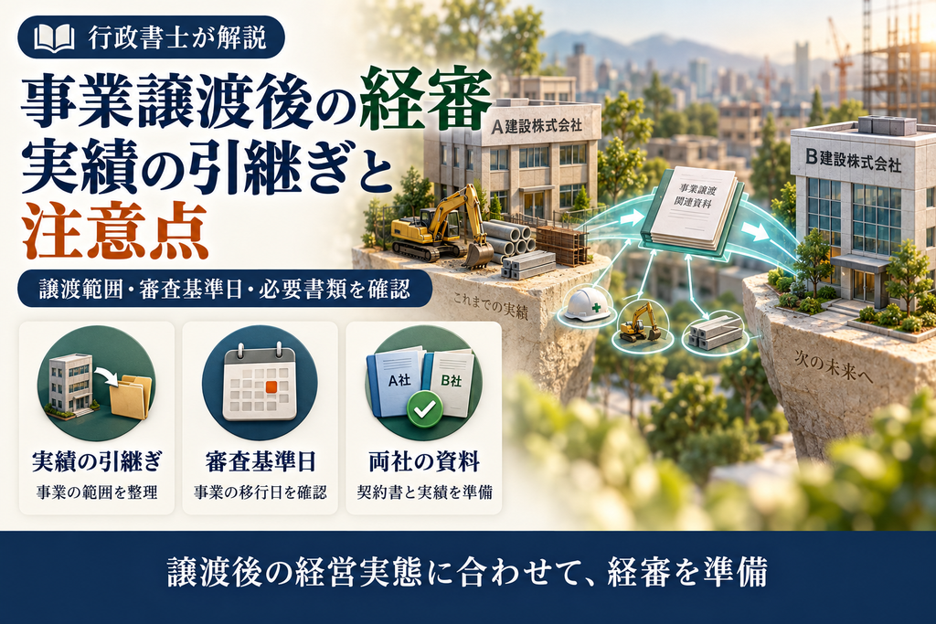 事業譲渡後の経審はどう受ける?実績の引継ぎと注意点