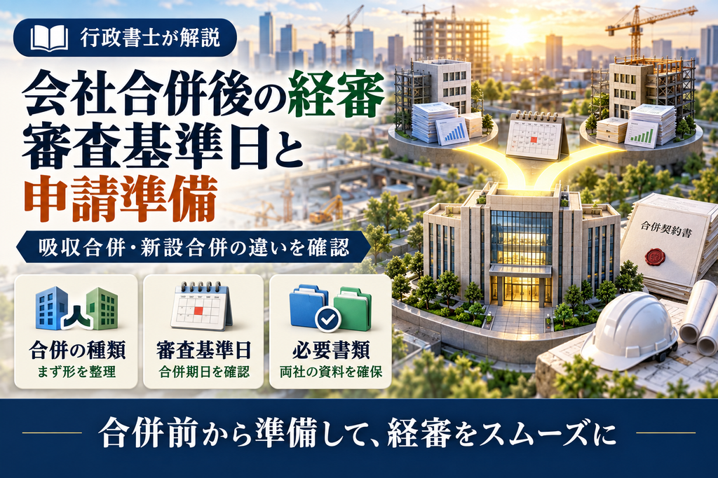 会社合併後の経審はどう受ける?審査基準日と申請準備