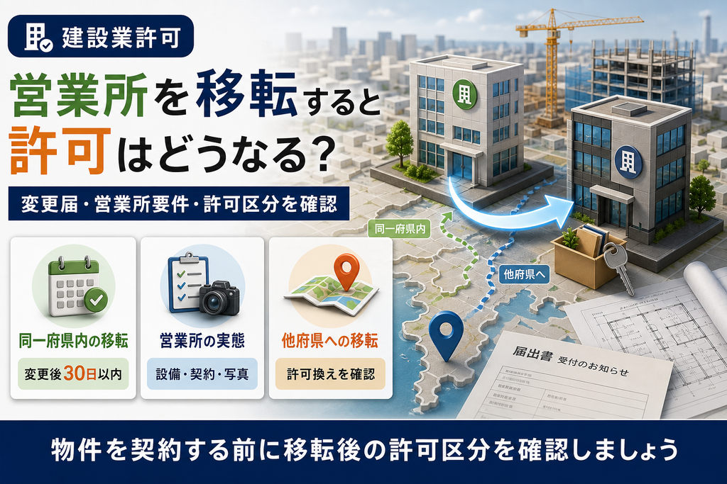 営業所を移転すると建設業許可はどうなる？手続きの注意点