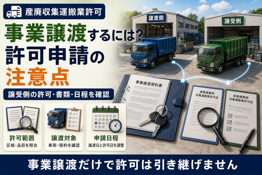 産廃収集運搬業を事業譲渡するには?許可申請の注意点