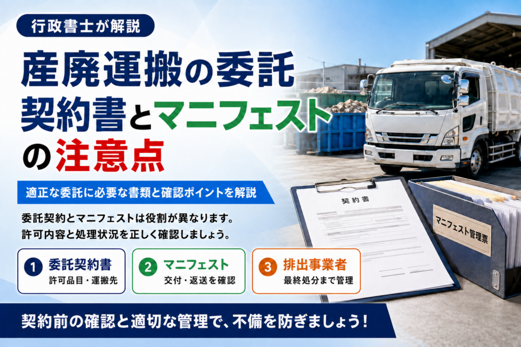 産廃運搬を委託する際の契約書とマニフェストの注意点