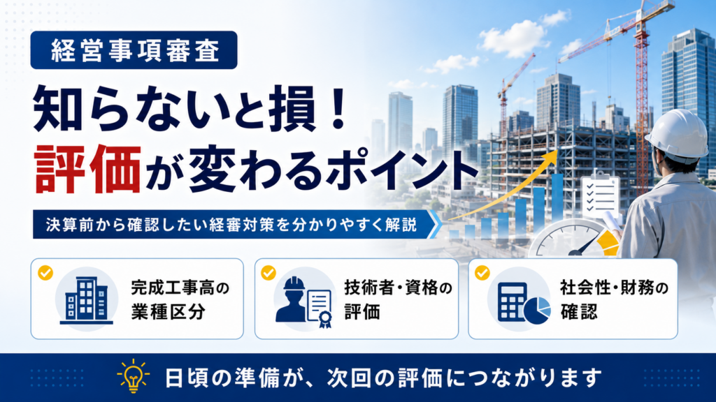 知らないと損!経営事項審査で評価が変わるポイント