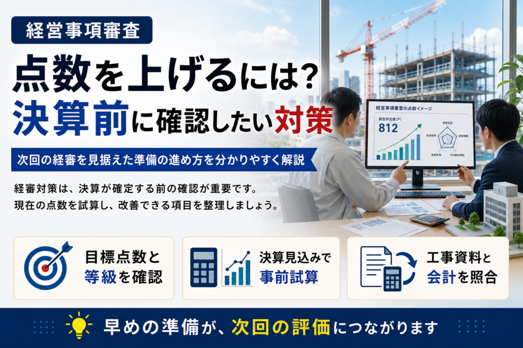 経営事項審査の点数を上げるには？決算前に確認したい対策