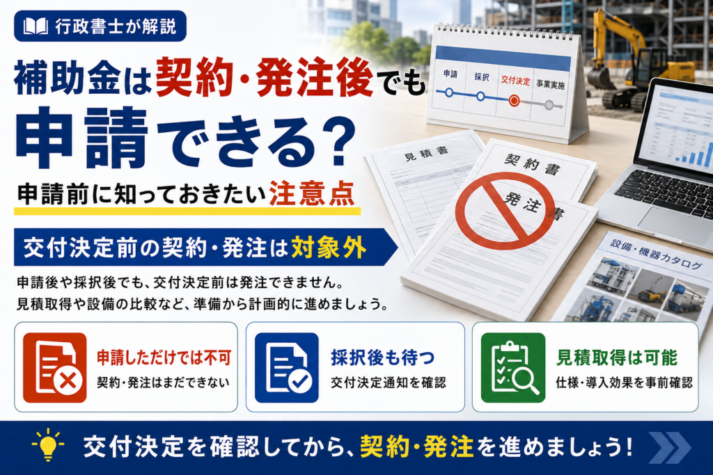 補助金は契約・発注後でも申請できる？申請前に知っておきたい注意点