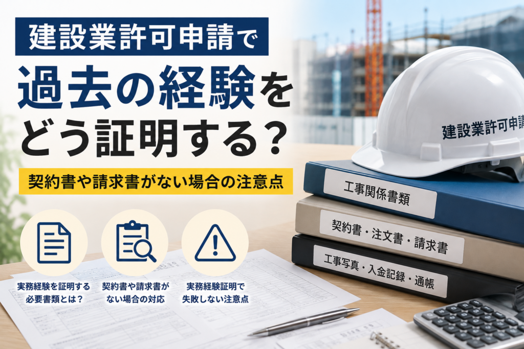 建設業許可申請で過去の経験をどう証明する？契約書や請求書がない場合の注意点