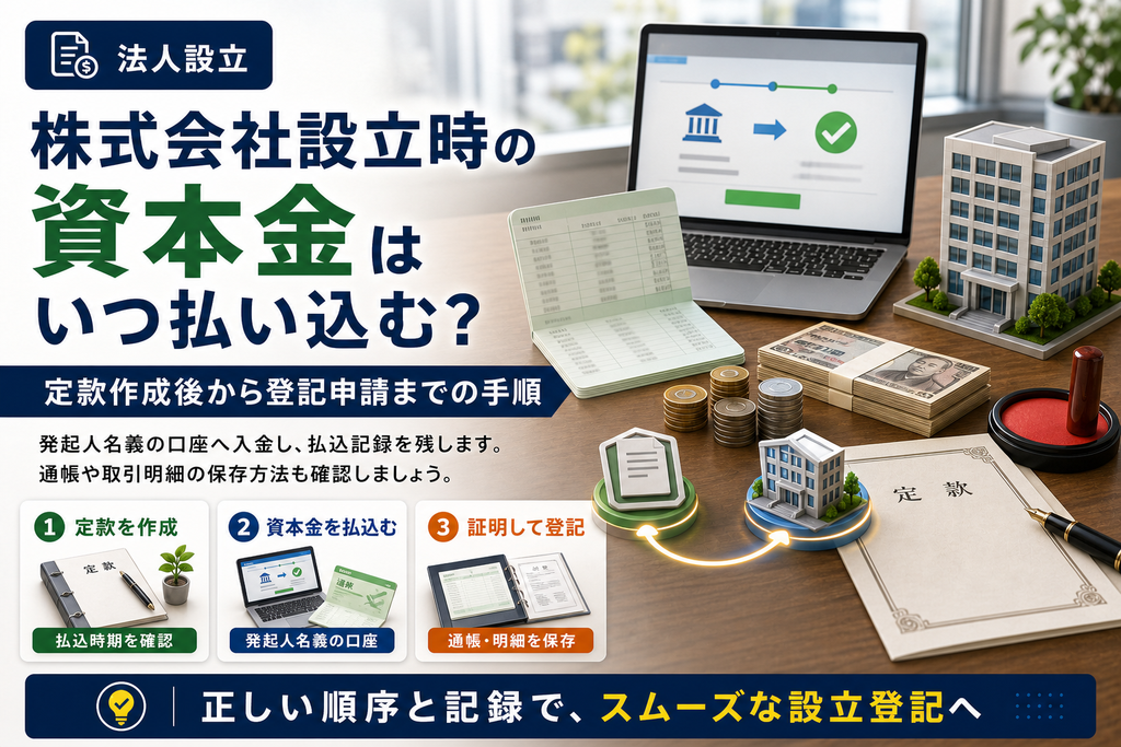 株式会社設立時の資本金はいつ払い込む？手順と注意点